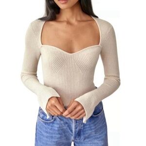 Reformation Glenna Cashmere Sweater Gossamer